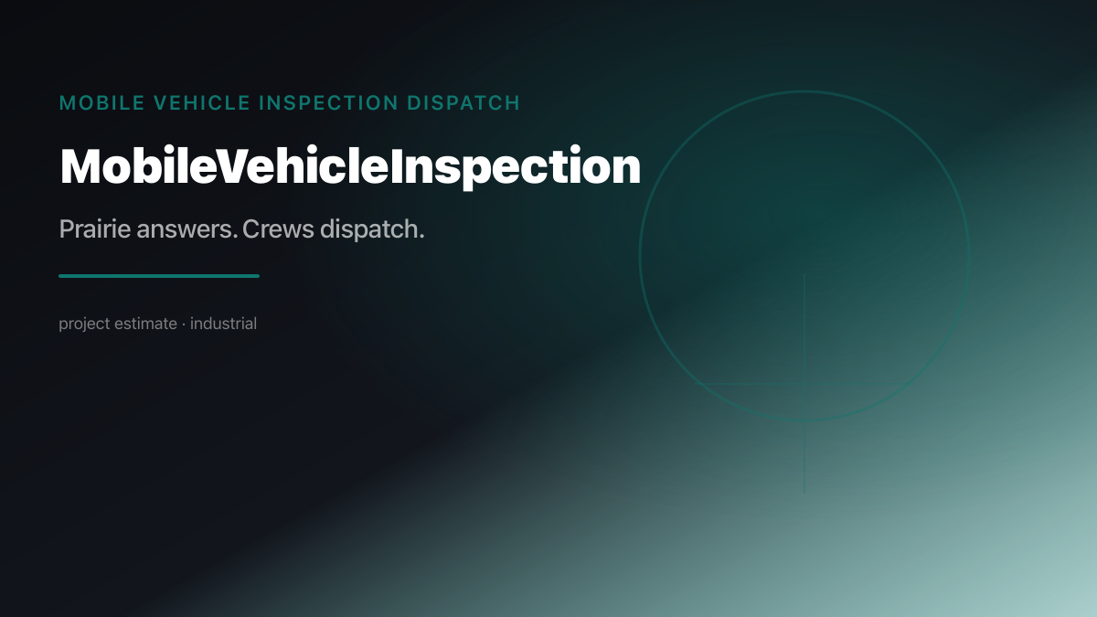 Daylight photo of mobile vehicle inspection work